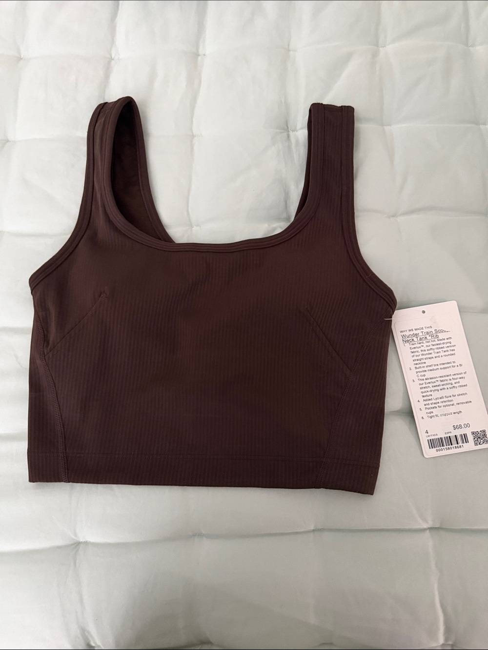 lululemon athletica Ribbed Crop Sports Bra - Chocolate Brown